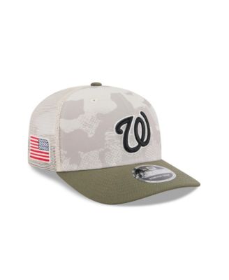 Мужская светло-бежевая/оливковая шляпа New Era с регулируемой головкой Washington Nationals 2025, посвященная Дню Вооруженных сил, 9 сентября