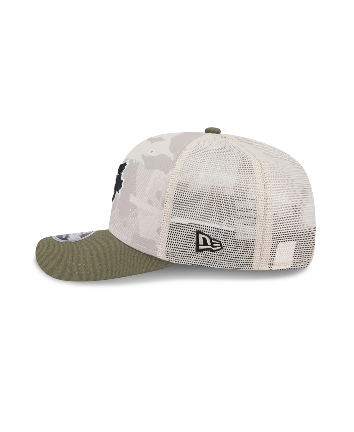 NEW ERA MEN'S LIGHT BEIGE/OLIVE TORONTO BLUE JAYS 2025 ARMED FORCES DAY 9SEVENTY ADJUSTABLE HAT 
