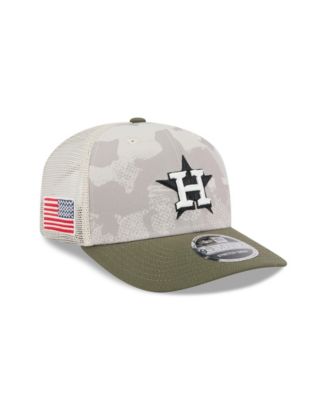 Мужская светло-бежевая/оливковая шляпа New Era Houston Astros 2025, День Вооруженных сил, 9-я годовщина, Регулируемая шляпа