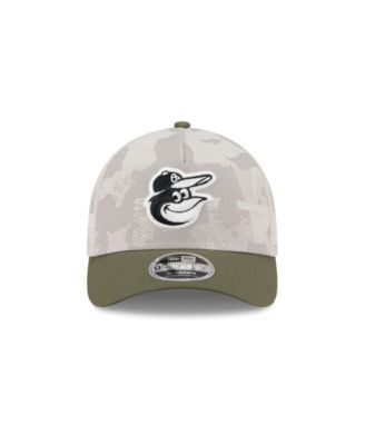 Men's Light Beige/Olive Baltimore Orioles 2025 Armed Forces Day 9FORTY M-Crown A-Frame Adjustable Hat