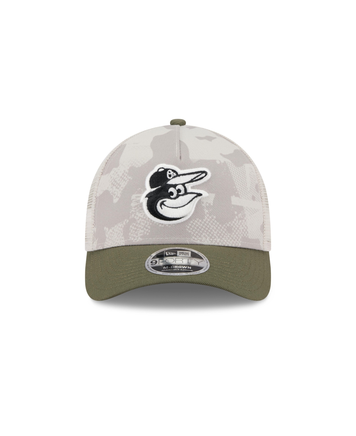 New Era Men's Light Beige/olive Baltimore Orioles 2025 Armed Forces Day 9forty M-crown A-frame Adjustable Ha