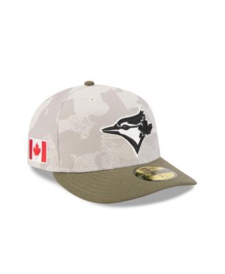 Мужская светло-бежевая/оливковая шляпа New Era Toronto Blue Jays 2025, День Вооруженных сил, 59-я по счету, приталенная шляпа
