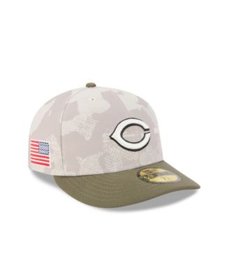 Мужская светло-бежевая/оливковая шляпа New Era Cincinnati Reds 2025, посвященная Дню Вооруженных сил, 59-я по счету приталенная шляпа