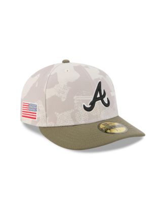 Мужская светло-бежевая/оливковая шляпа Atlanta Braves 2025 года выпуска, посвященная Дню Вооруженных сил, 59-го размера, новая эра.