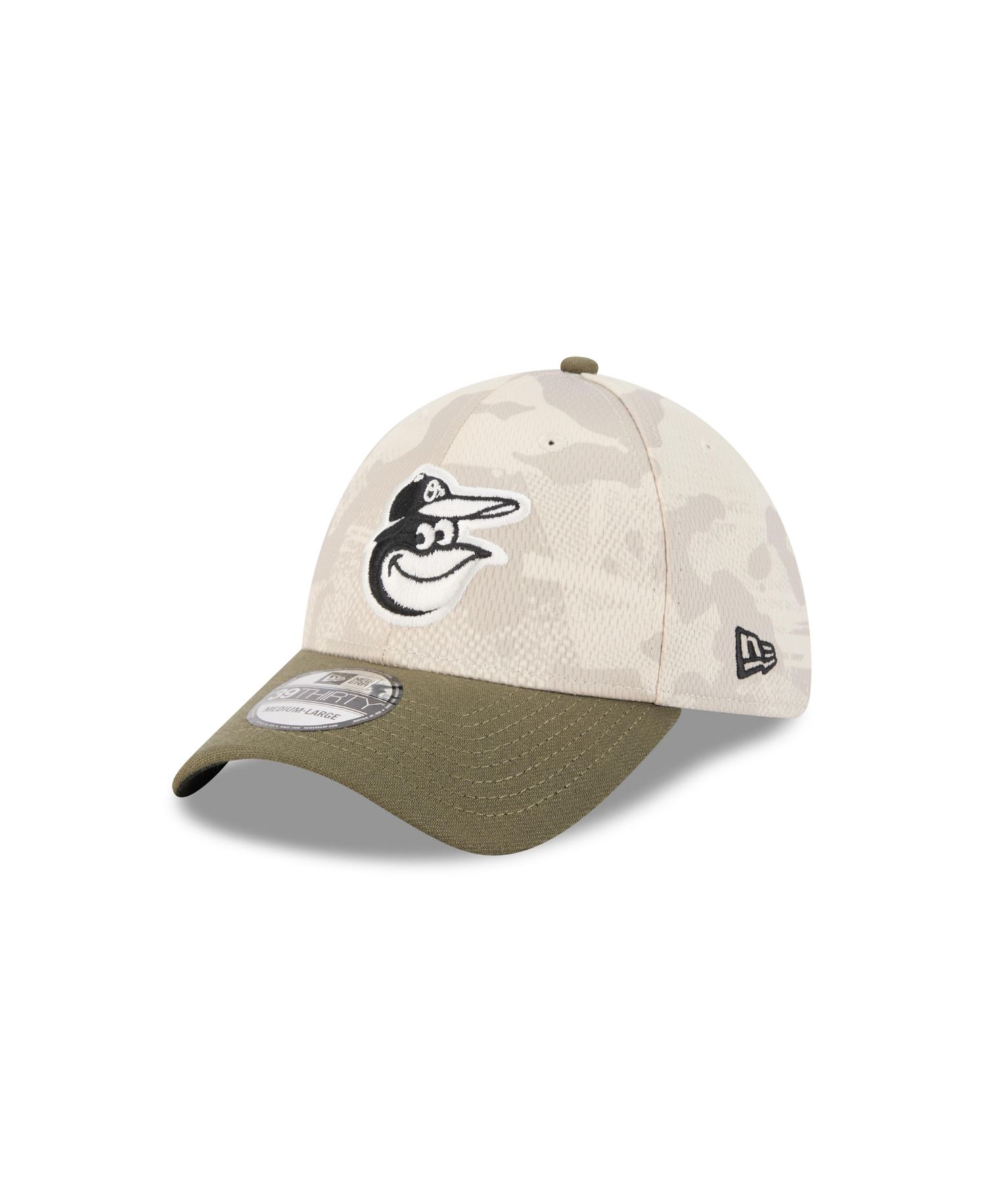 Men's Light Beige/Olive Baltimore Orioles 2025 Armed Forces Day 39THIRTY Flex Hat