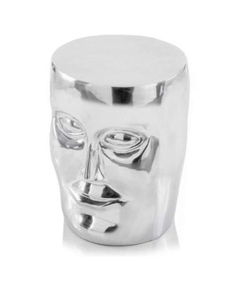 18" Silver Aluminum Faces Round End Table
