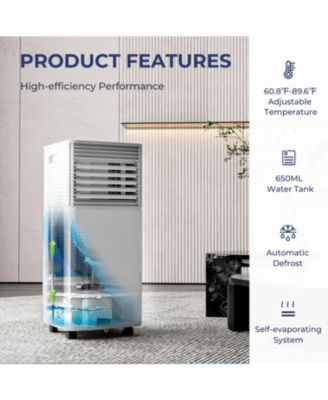 10,000 BTU Portable Air Conditioner with Fan, Dehumidifier, 24H Timer, Remote & Sleep Mode for Rooms up to 350 Sq Ft