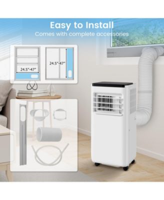 8000 BTU Portable Air Conditioner with Remote Control Cools up to 250/350 Sq.Ft