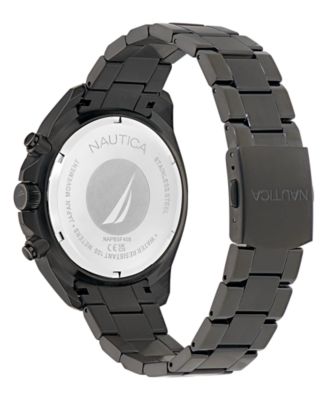 Men's Chronograph Black Stainless-Steel Watch, 46mm