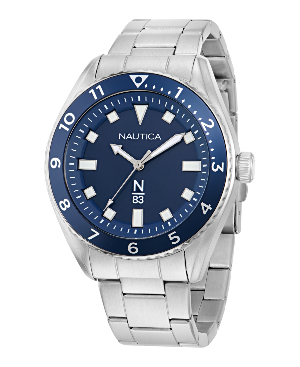 Men's Analog Silver-Tone Stainless Steel Watch, 44mm - Silver Tone