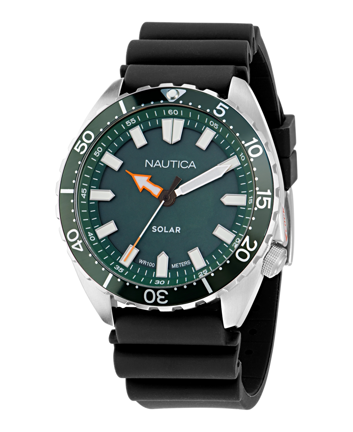 Men's Analog Black Silicone Watch, 44mm - Black