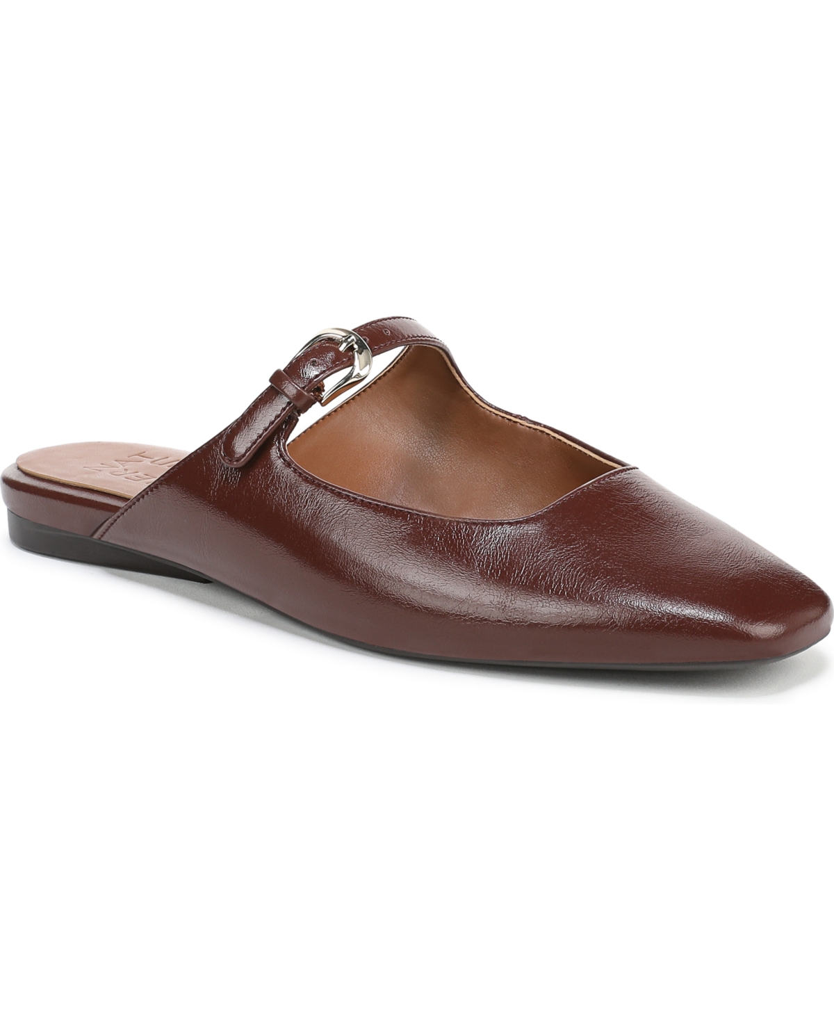 Women's Apple Square Toe Mary Jane Mules - Warm Taupe Faux Patent