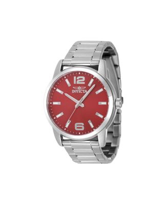 Мужские часы Invicta Celestial Quartz 48496 с тремя стрелками и красным циферблатом