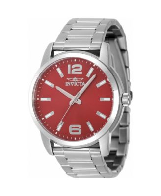 Men's 48496 Celestial Quartz 3 Hand Red Dial Watch