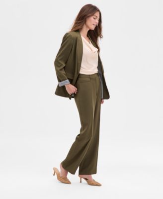 Women's Brushed Woven Mid-Rise Flared Pants