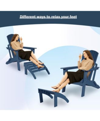 Outdoor Adirondack Ottoman, HDPE Adirondack Chair Ottoman, Outdoor Patio Weather Resistant  for Patio, Porch, Backyard, Garden, Lawn, Deck