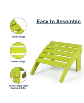 Outdoor Adirondack Ottoman, HDPE Adirondack Chair Ottoman, Outdoor Patio Weather Resistant  for Patio, Porch, Backyard, Garden, Lawn, Deck