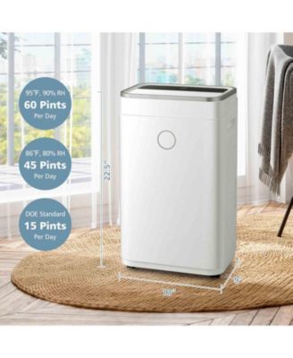 60-Pint Dehumidifier with 3-Color Digital Display for Home 4000 Sq. Ft