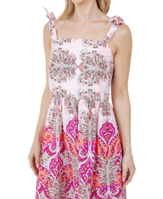 Женское миди-платье Fever без рукавов с завязками-бабочками на бретельках