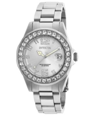 Женские кварцевые часы Invicta 21396 Pro Diver с серебряным циферблатом и 3 стрелками