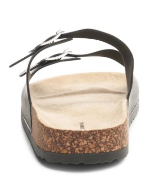 MENS DOUBLE STRAP CASUAL SLIDES FLAT SANDALS