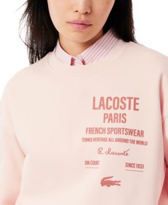 Женская толстовка большого размера с круглым вырезом от LACOSTE USA
