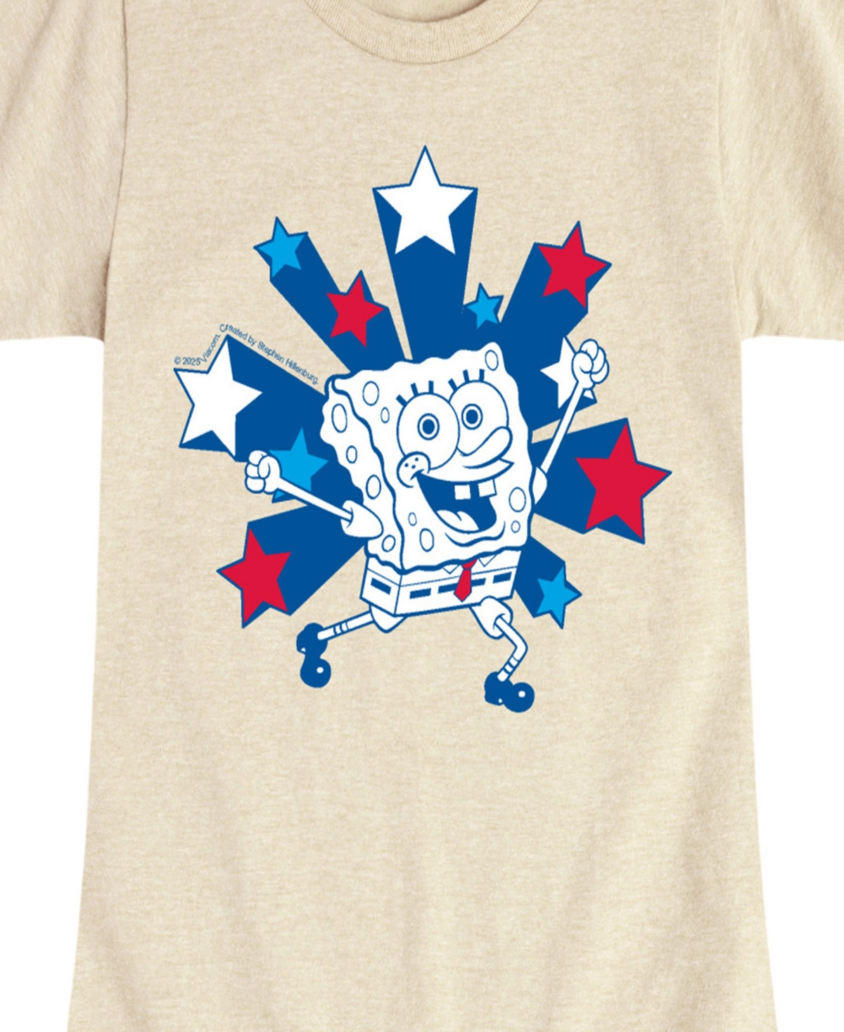 Shop Hybrid Apparel Big Girls Sponge Bob Square Pants Americana Stars Graphic T-shirt