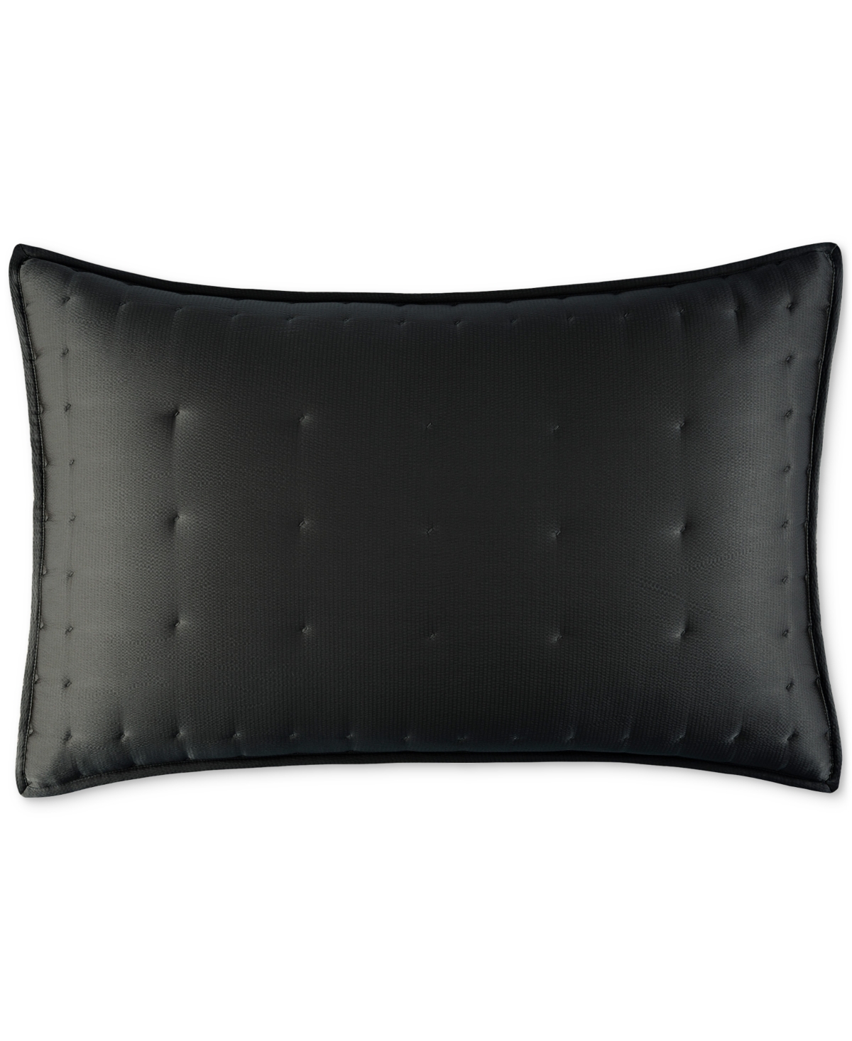 Hammered Silk Sham, King - Black