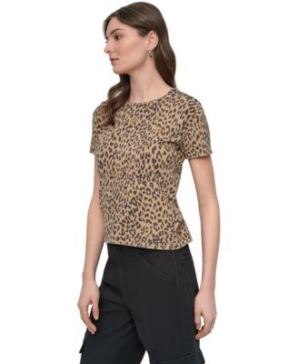 Women's Cheetah-Print Short-Sleeve T-Shirt