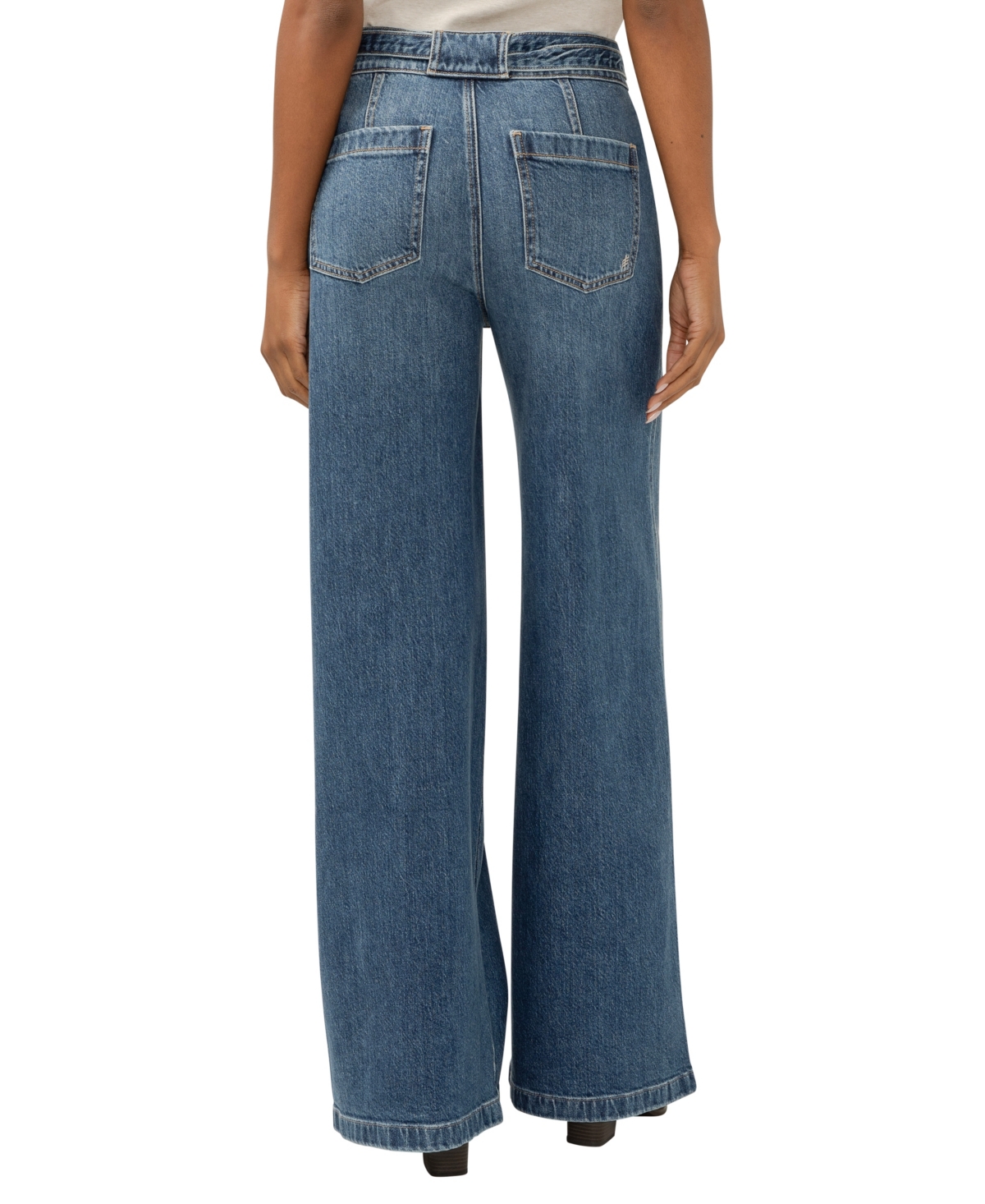 SILVER JEANS CO. WOMEN'S HIGHLY DESIRABLE HIGH RISE BELTED ULTRA-WIDE LEG JEANS 