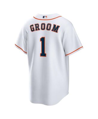 Men's&nbsp;White Houston Astros 1 Groom Home Replica Jersey