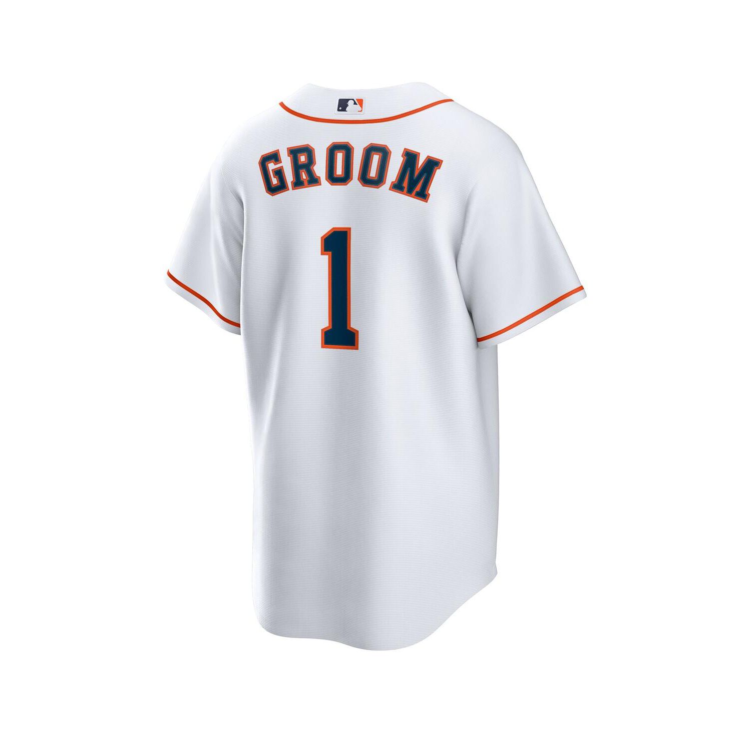 Men's White Houston Astros 1 Groom Home Replica Jersey