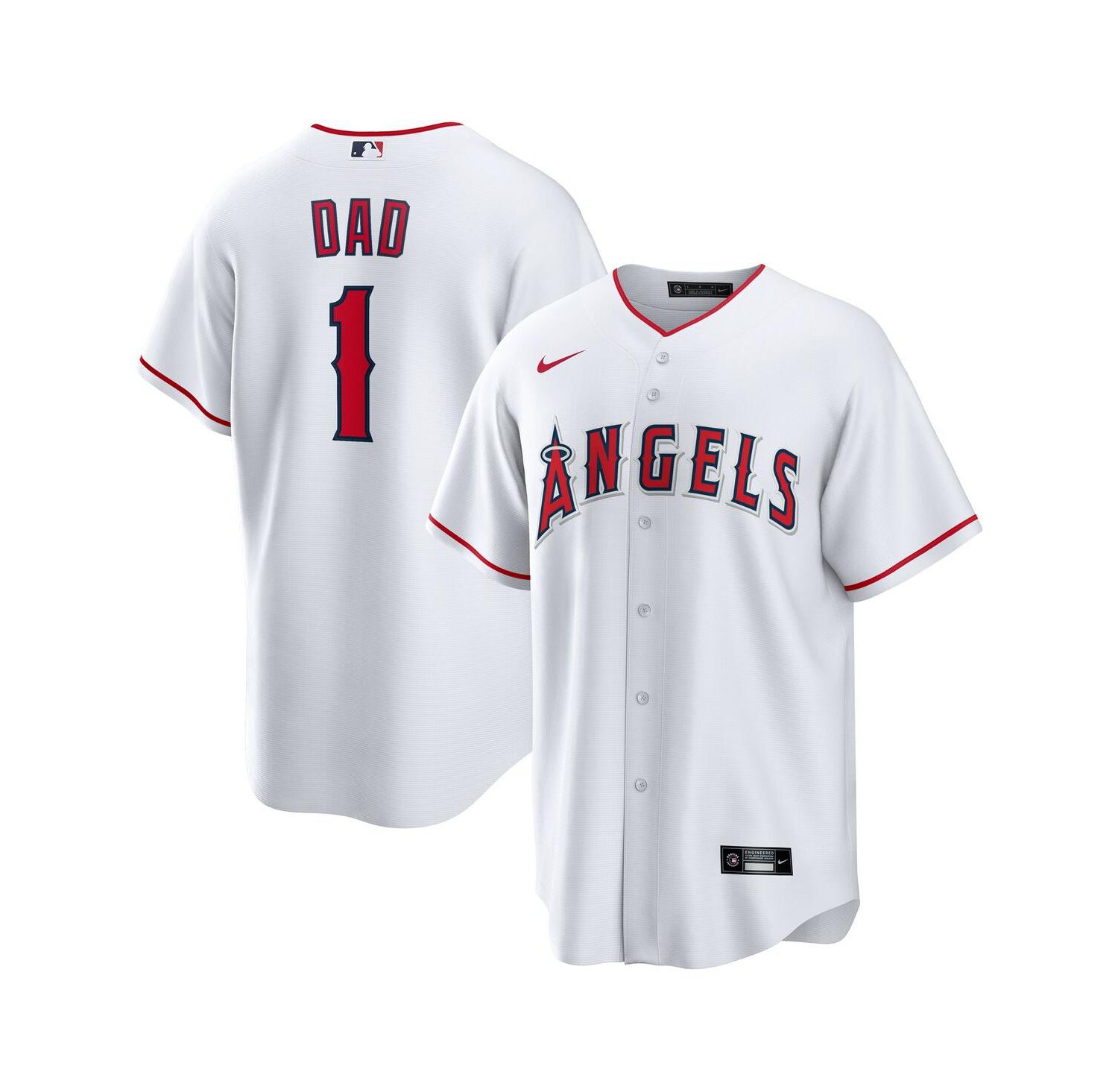Men's White Los Angeles Angels 1 Dad Home Replica Jersey