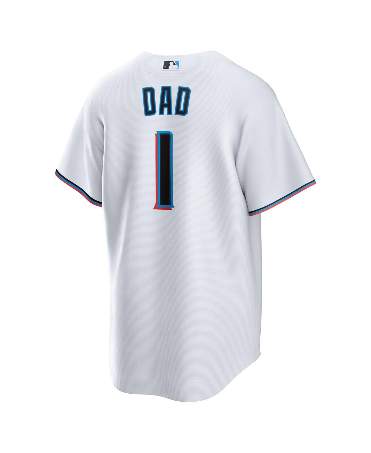 Nike Men's White Miami Marlins 1 Dad Home Replica Jersey