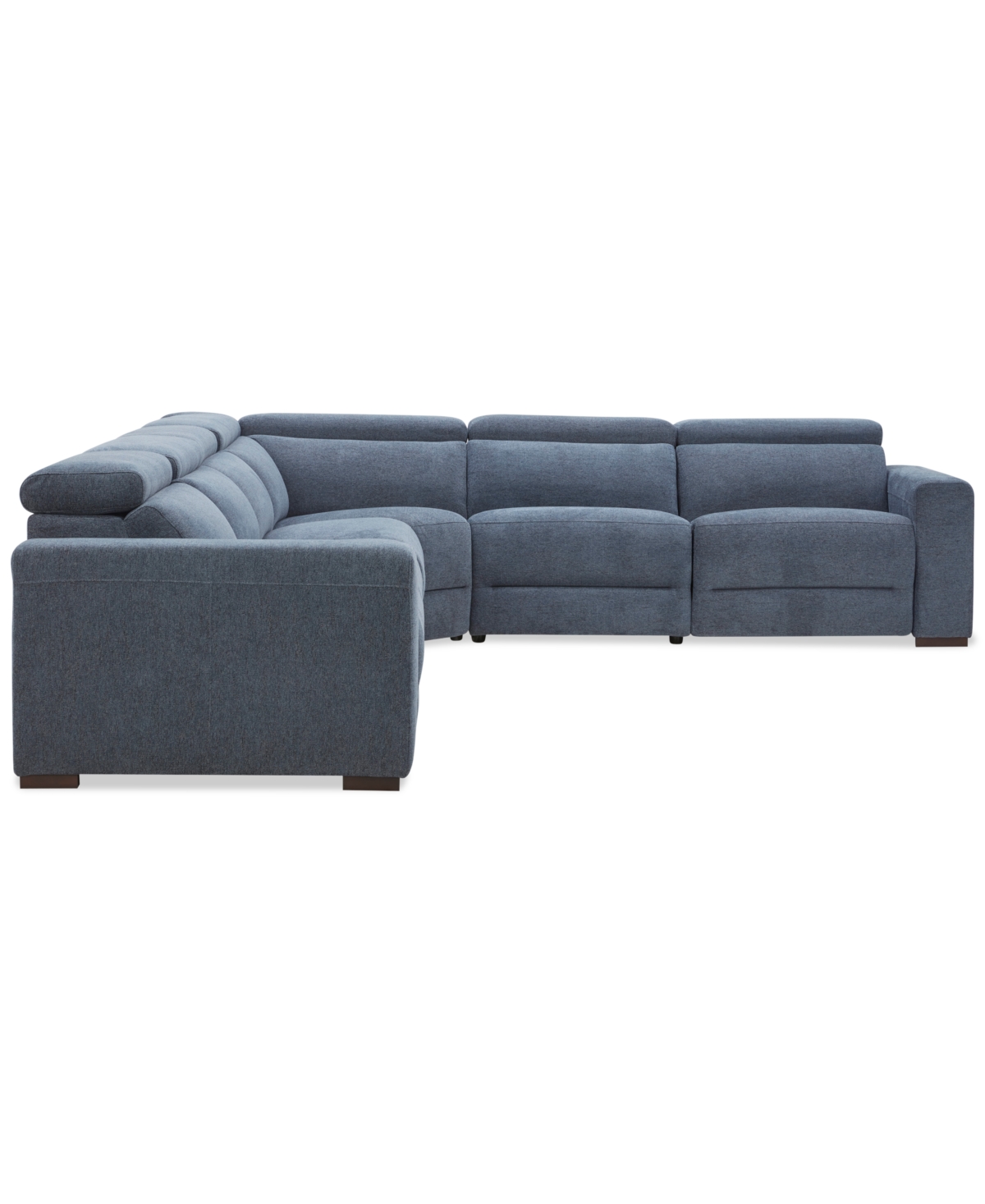 Macy's Nevio 6-pc. Fabric Power Headrest Sectional With 2 Power Motion Chairs