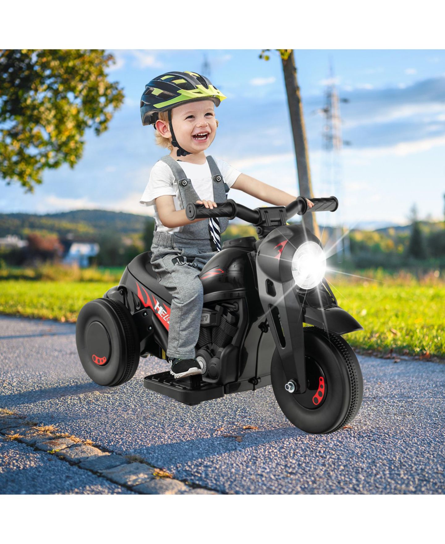 Детская игрушка Mecale 6V Bubble Maker Music Electric Ride-On Motorcycle, 32"L x 14"W x 17"H, Ages 2+, цвет: Чёрный — фото 2