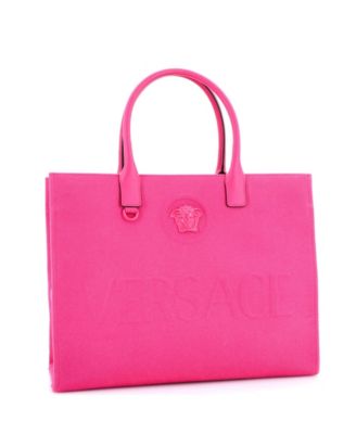 Большая сумка Versace La Medusa, бывшая в употреблении, с логотипом на холсте