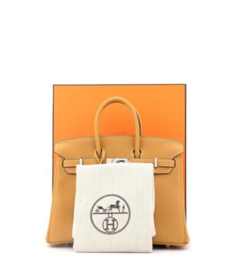 Pre-Owned Hermes Birkin 25 Handbag Brown Togo with Palladium Hardware