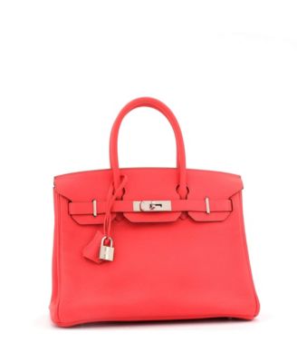 Бывшая в употреблении сумочка Hermes Birkin 30 розового цвета Clemence с палладиевой фурнитурой