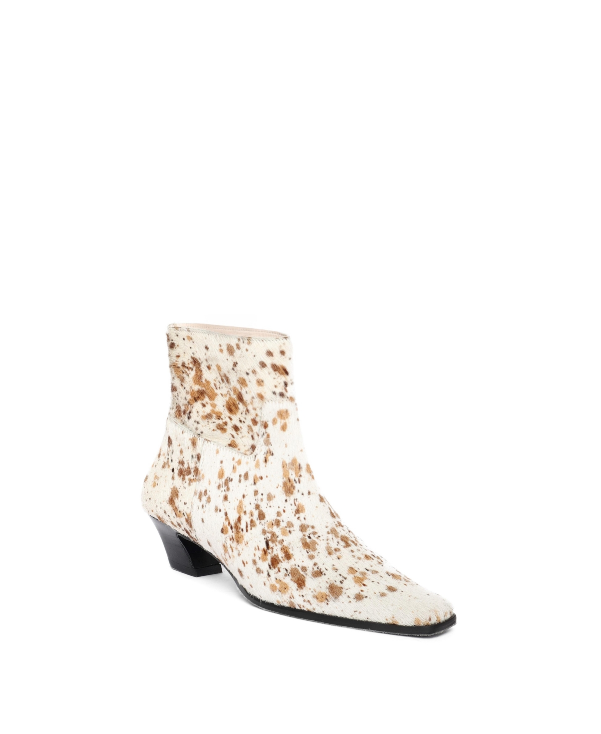 Lucena Heeled Pony-Hair Ankle Boot - Washed black