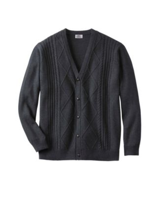 Big & Tall Shoreman S Cardigan Cable Knit Sweater