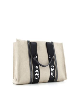 Бывшая в употреблении большая сумка-тоут Chloe из дерева, обтянутая кожей