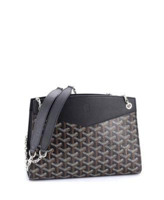 Бывшая в употреблении сумка через плечо Goyard PM Structured Rouette на цепочке из холста с покрытием