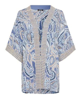 Women's Paisley Kimono with Embroidered Trim