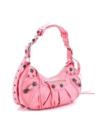 Бывшая в употреблении маленькая сумка Balenciaga Le Cagole с гигантскими заклепками через плечо из тисненой кожи