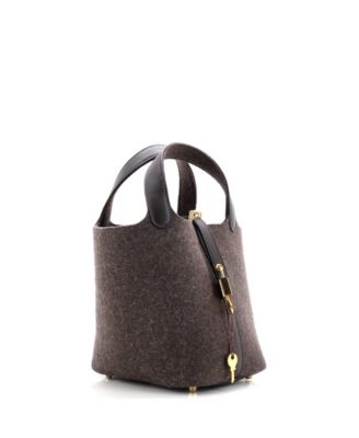 Бывшая в употреблении сумка Hermes PM с замком Picotin из фетра и кожи