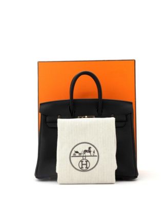 Бывшая в употреблении сумка Hermes Birkin 25 черного цвета из Того с фурнитурой из розового золота