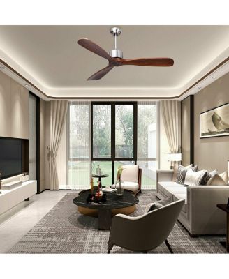 52 Inch Modern Brushed Nickel Finish Ceiling Fan with Remote Control