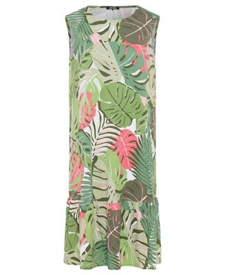 Women's Sleeveless Jungle Leaf Print Dress