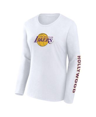 Женская белая футболка Fanatics Los Angeles Lakers с длинным рукавом